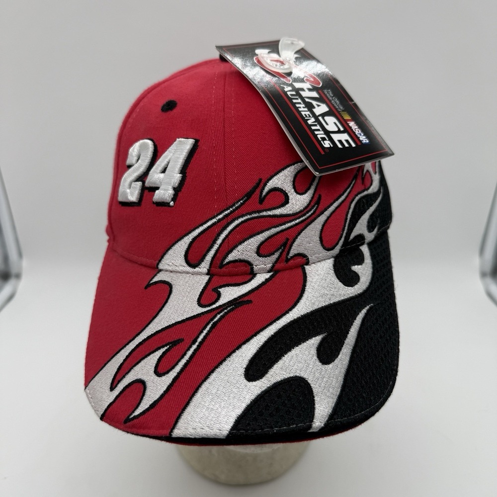 Jeff Gordon DuPont Motorsports #24 Flames NASCAR Cap Black/Red/Yellow NWT